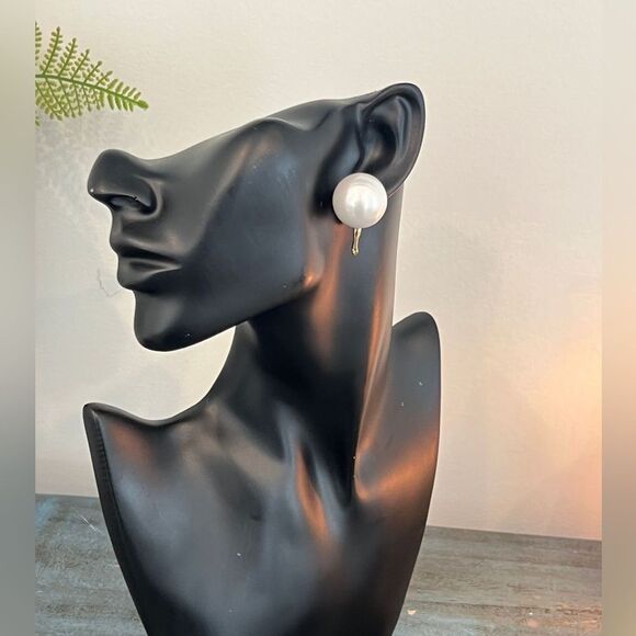 Classic Gold-Tone Clip-On Pearl Earrings - Picture 1 of 9